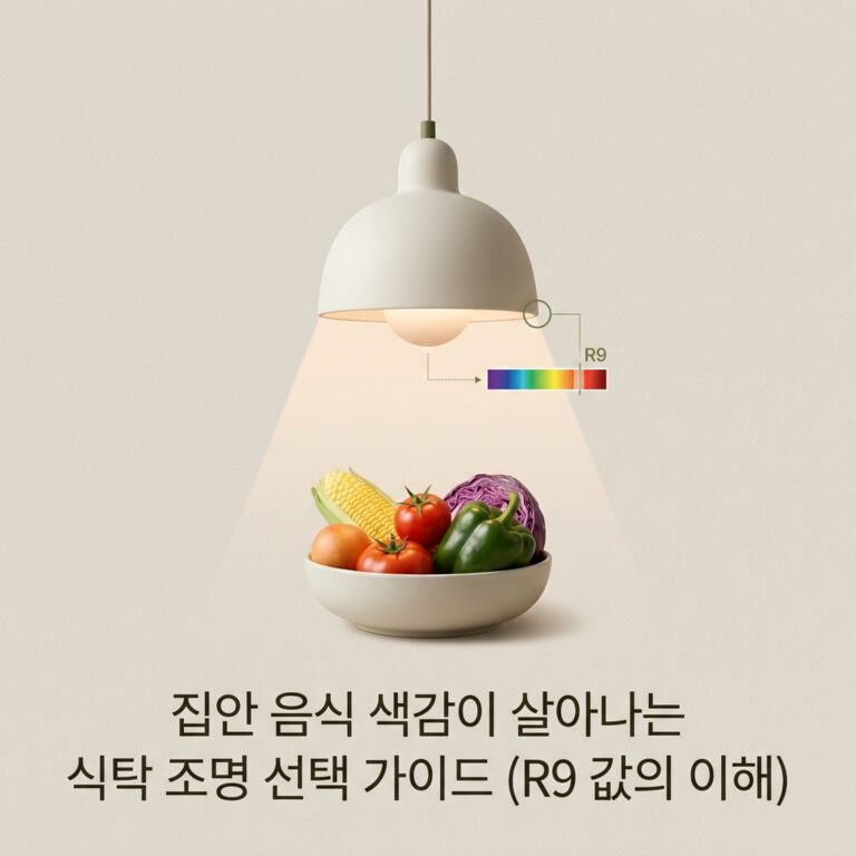 ai thumbnail minimal 집안 음식 색감이 살아나는 식탁 조명 선택 가이드 R9 값의 이해 1787142120